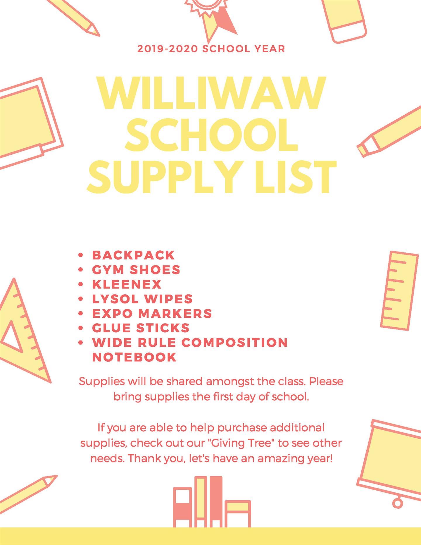 School Supply List Download as a PDF School Supply List Download as a PDF